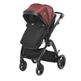 Combi Stroller ADRIA with footcover BLACK&RED